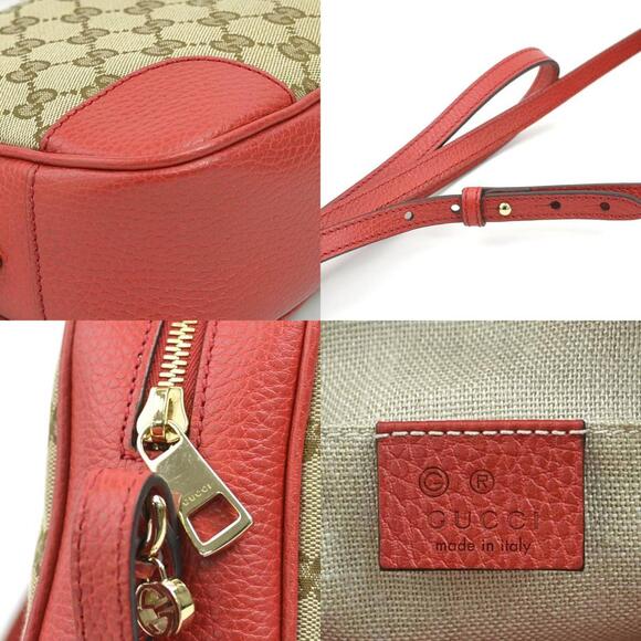 GUCCI Authentic Brown Leather Shoulder Bag